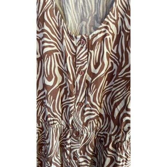 SOLD!! ICHI Rita Animal Print Short Button Down Viscoseā Dress Size 12 US - Picture 4 of 7